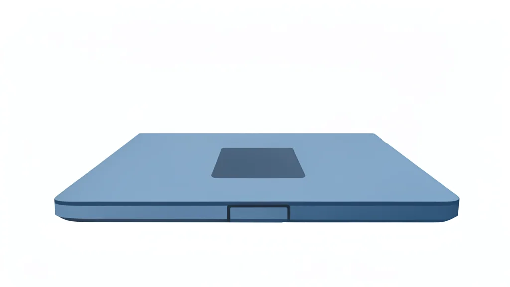 A sleek, modern laptop with a visible hinge and touchpad sits on a clean white surface.