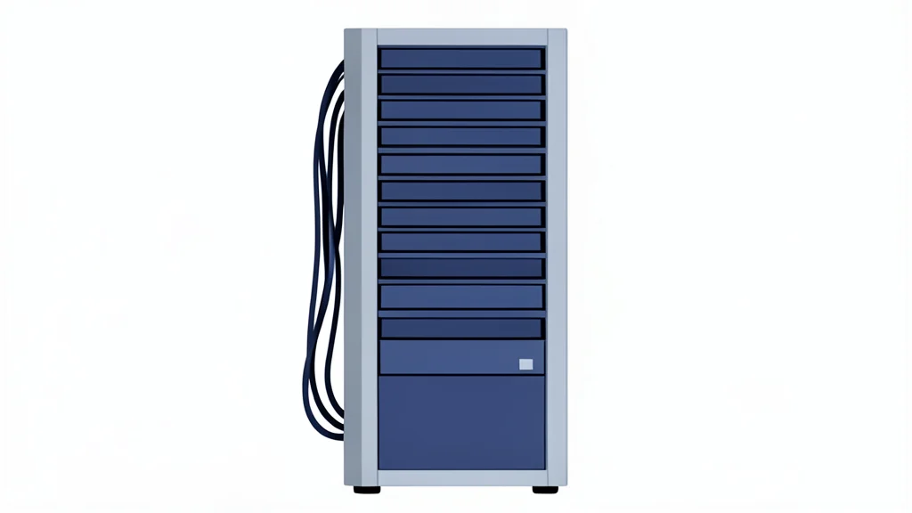A server rack in a data center