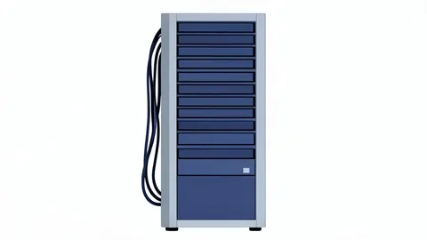A server rack in a data center