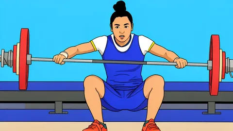A flat-vector illustration of a multi-sport stadium with a running track and scattered athletic equipment.