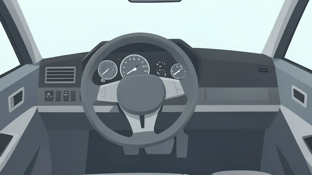 A virtual racing cockpit with a steering wheel and dashboard