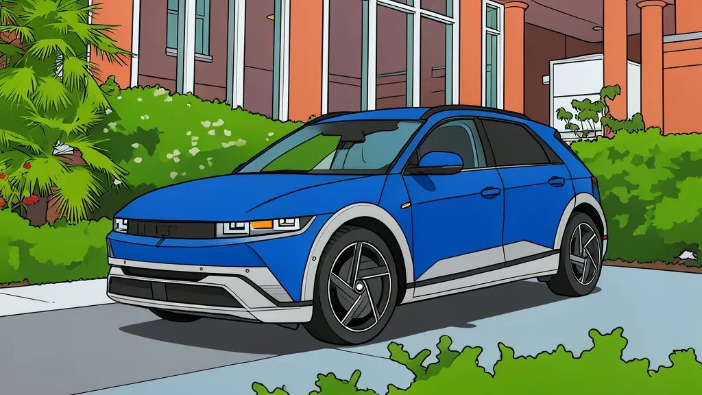 A modern electric crossover vehicle parked on a paved surface