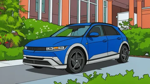 A modern electric crossover vehicle parked on a paved surface