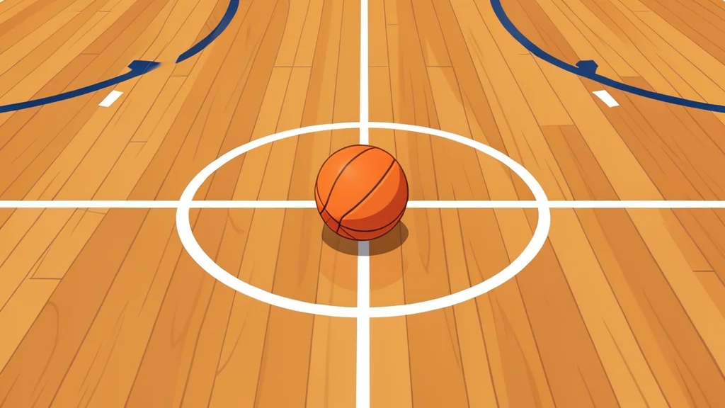 A wooden basketball hoop with a white net attached to a backboard in an indoor gymnasium