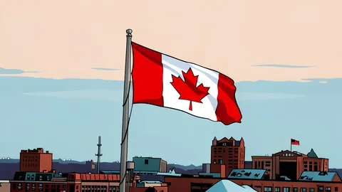 A flat-vector illustration of a government building facade with a flagpole.