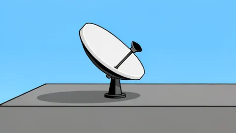 A satellite dish antenna mounted on a concrete rooftop