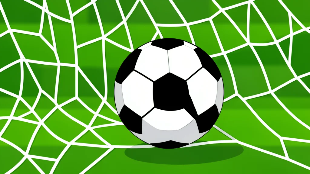 A green football pitch with white boundary lines and a goal net in the background
