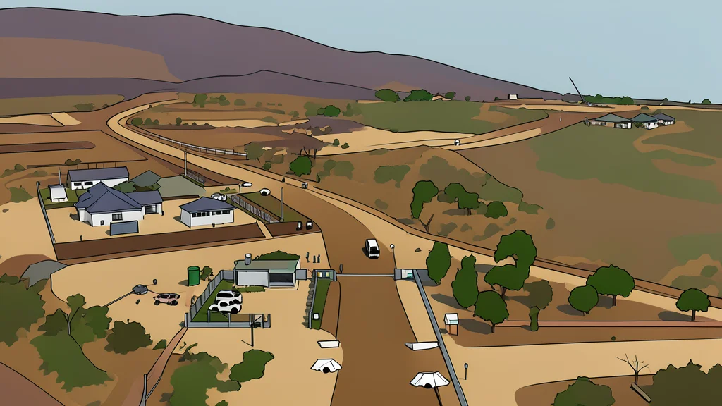 An open-pit mine with heavy excavators and a large stockpile of raw ore