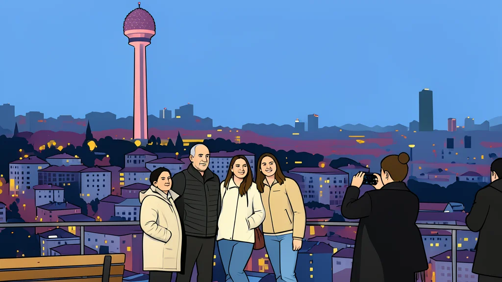 The Galata Tower in Istanbul at dusk