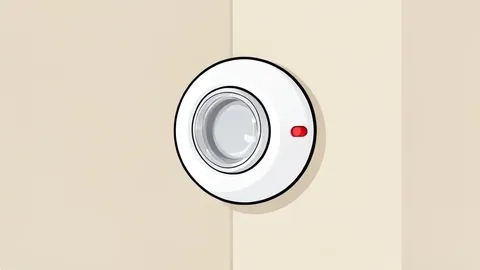 A white smart door lock mounted on a wooden door frame