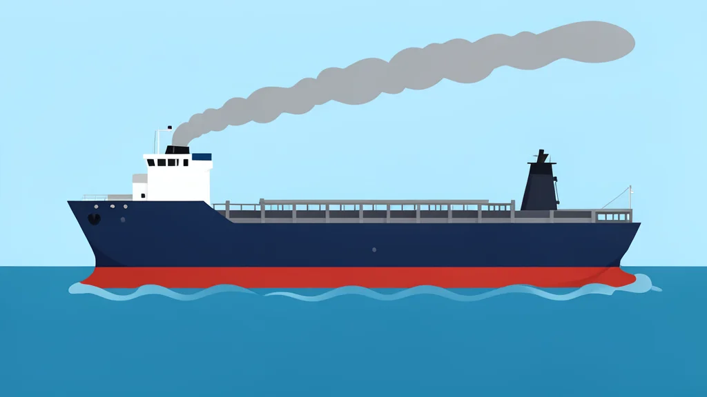 A large bulk carrier ship drifting in open water with smoke rising from its deck