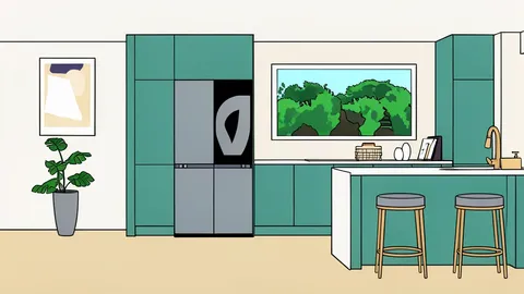 A modern stainless steel refrigerator standing in a kitchen