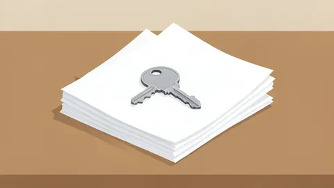 A stack of mortgage documents and a house key resting on a wooden desk