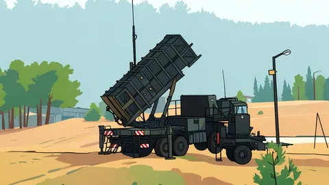 A row of white, cylindrical missile launchers mounted on a wheeled military chassis in a dusty field.