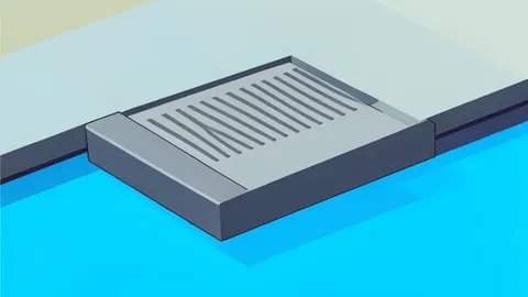 A competitive swimming pool with lane ropes and starting blocks