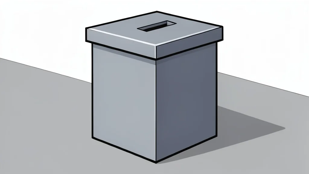 A simple ballot box with a slot for inserting paper ballots.