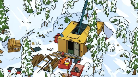 A diamond drill rig on a rocky outcrop in a northern forest landscape