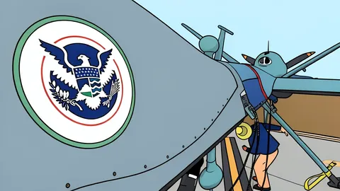 A flat-vector illustration of a chain-link fence bordering a desert landscape