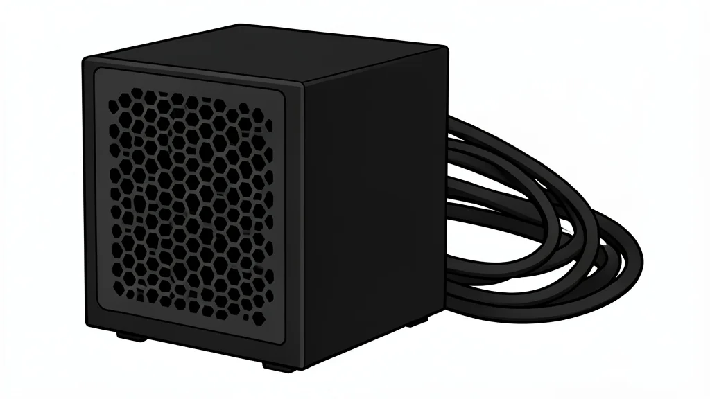 A black computer power supply unit with bundled cables and a honeycomb ventilation grille