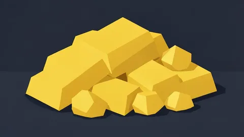 A pile of raw gold bars and nuggets on a dark surface