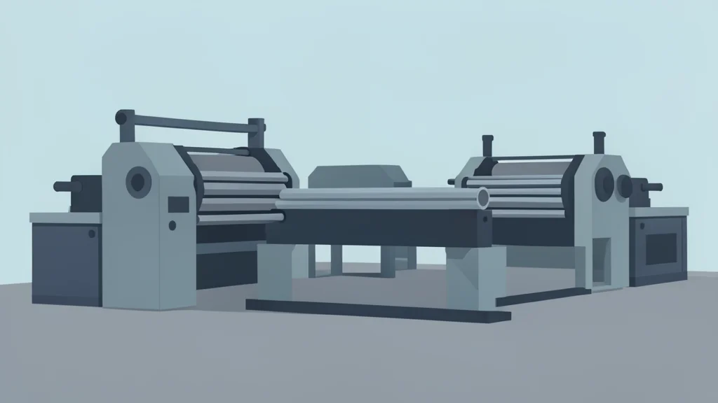 A large industrial facility with rolling mills and extrusion presses processing long metal bars