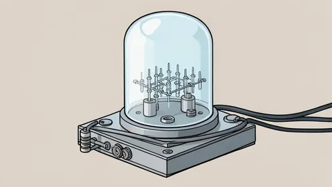 A stylized quantum computer processor with superconducting circuits and cooling hardware