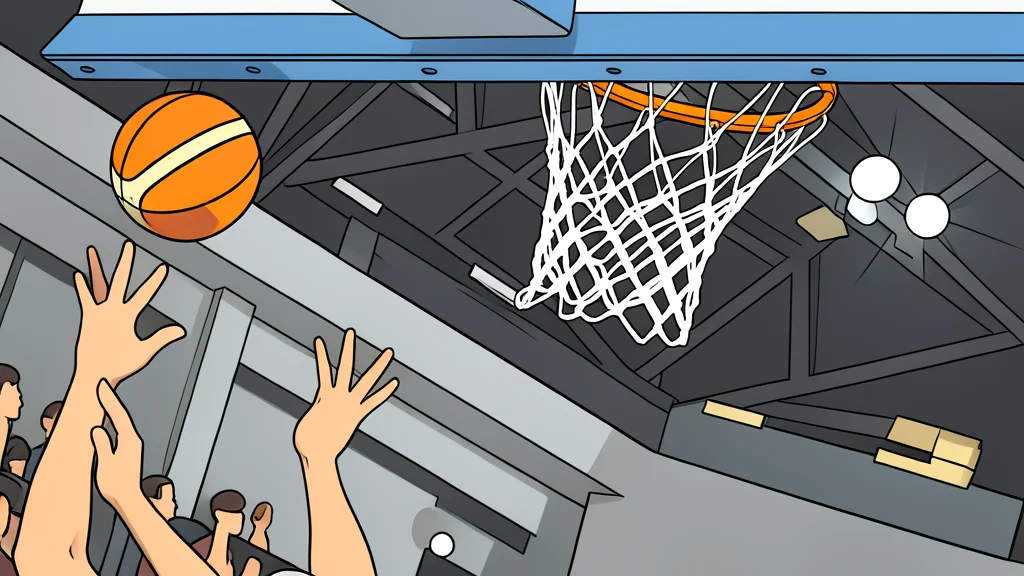 A polished hardwood basketball court with painted boundary lines and a center circle, empty and ready for play.
