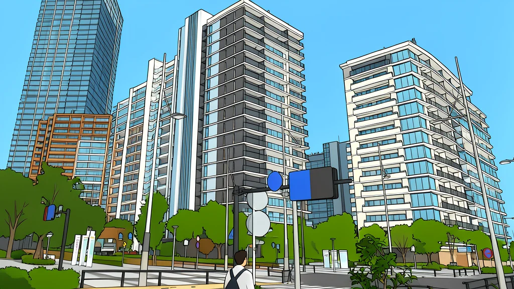 A modern high-rise residential building facade with balconies