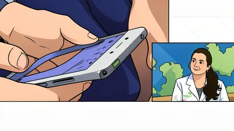 A small, rectangular smartphone with a glossy screen resting on a wooden desk next to a stack of books
